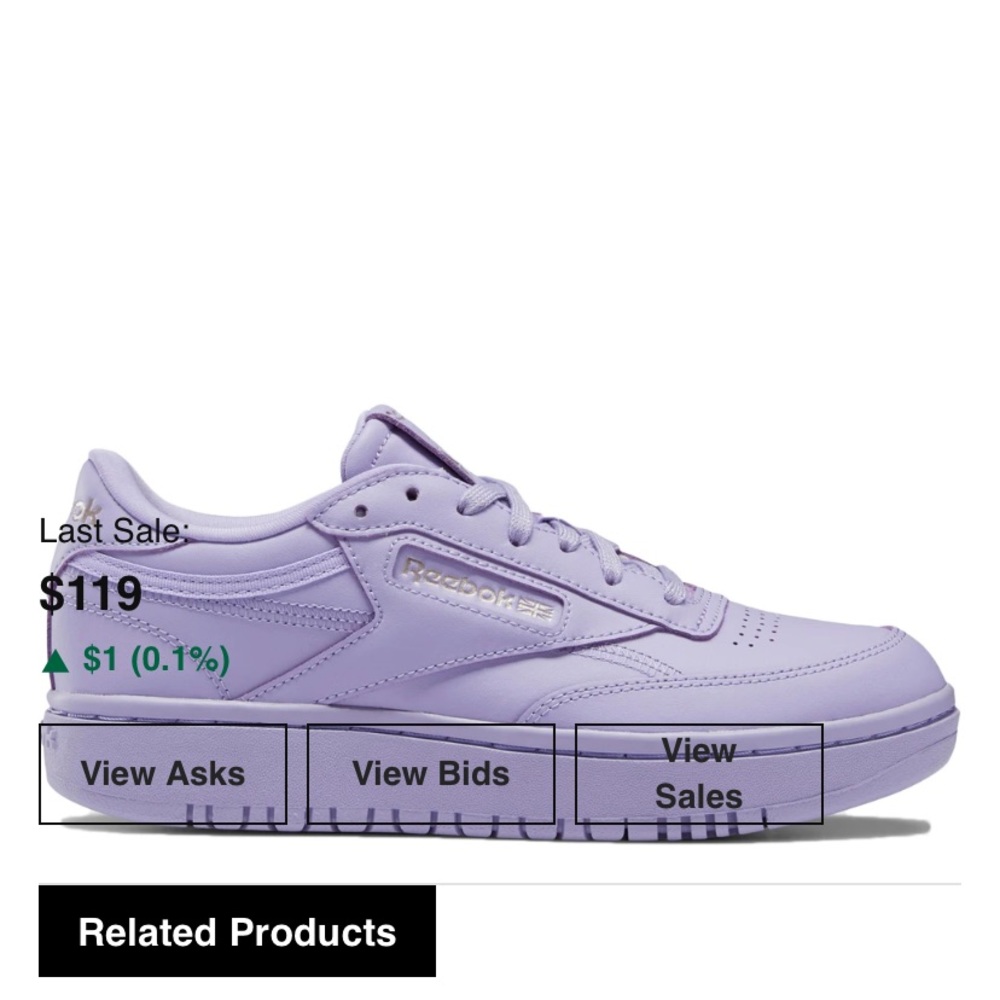 Reebok Coated Club C Double - Purple Size 8